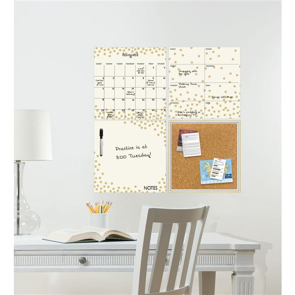 WallPops Peelable Organization Kit - Gold Confetti