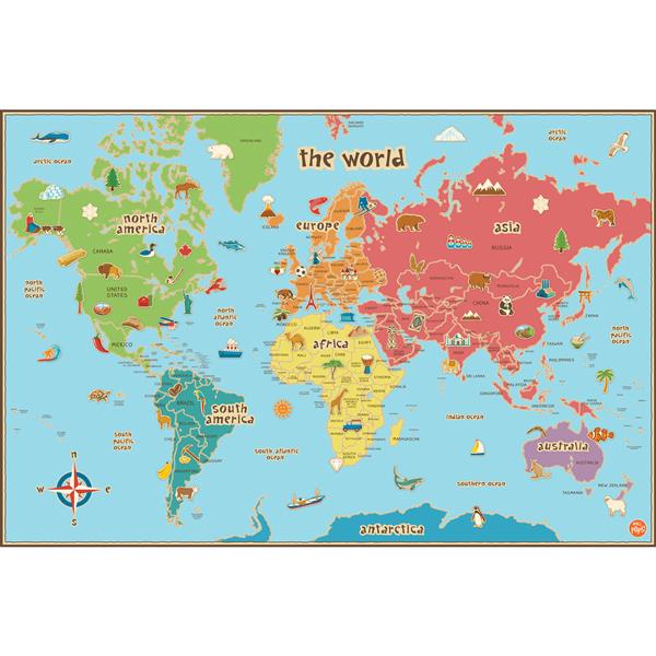 Wallpops World Dry Erase Map Decal For Kids Wpe0624 Rona