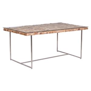 Zuo Modern Collage Dining Table - 63-in x 29.9-in - Wood - Stainless Steel Frame