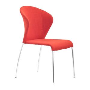 Chaise de salle à manger Ouly de Zuo Modern, 18,5 po, tissu, orange, ens. de 4