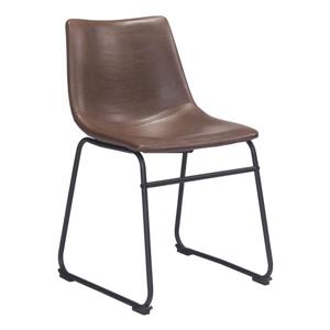Chaise de salle à manger Smart de Zuo Modern, 19,3 po, simili-cuir, espresso, ens. de 2