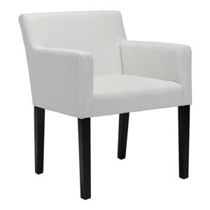 Zuo Modern Franklin Dining Chair - 19.7-in - Faux Leather - White