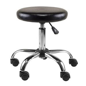 Winsome Wood Clark 22.32-in x 13.78-in Faux Leather BLack Swivel Stool