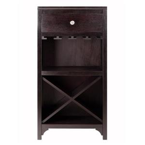 Armoire à vin modulaire Ancona, 16 bouteilles, bois, brun