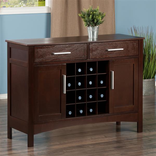 Winsome Wood Buffet Cabinet 43.7-in x 32.2-in Cappuccino