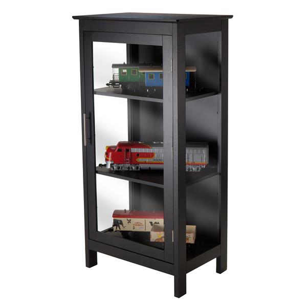Winsome Wood Poppy Display Cabinet 23.62-in x 47.24-in Black