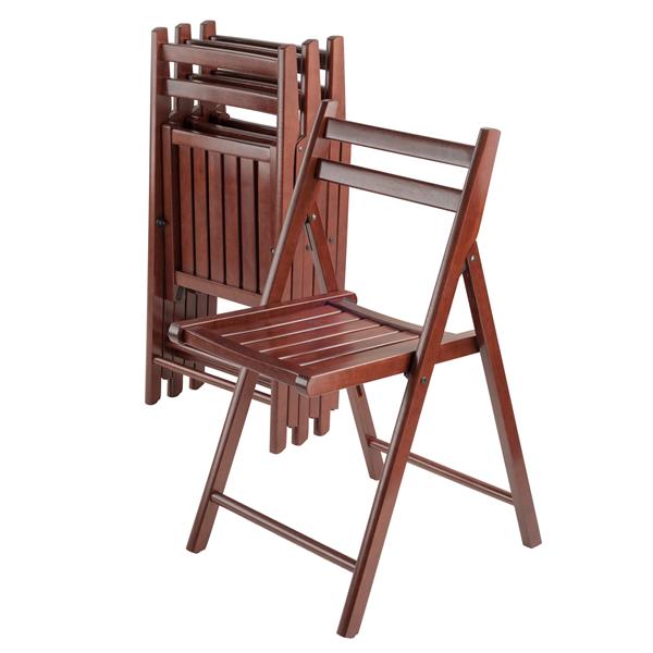 Winsome Wood Robin 17.4-in Walnut Wood Folding Chairs Set Of 4