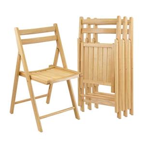 Winsome Wood Robin 17.4-in Natural Wood Folding Chairs Set Of 4