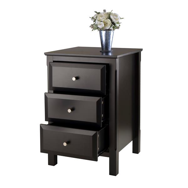 Winsome Wood Timmy 15.75-in 23.62-in Black Wood Accent Table