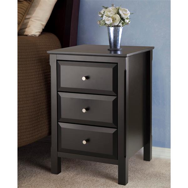 Winsome Wood Timmy 15 75 In 23 62 In Black Wood Accent Table 20315 Rona