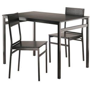 Ensemble de salle à manger Milton, bois, noir, 3 pièces