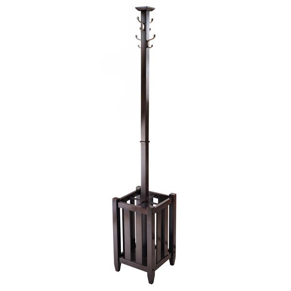 Winsome Wood Memphis 71 52 In Brown, Wooden Coat Rack And Umbrella Stand