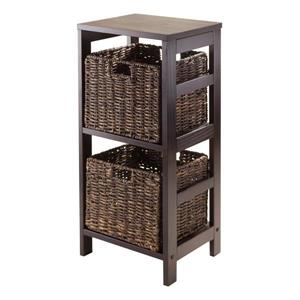 Winsome Wood Granville 29.21-in x 13.39-in x 11.22-in Espresso 2-Basket Storage Shelf