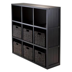 Étagère de rangement Timothy, 9 cubes, 6 panier, 40", noir