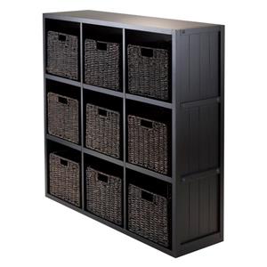 Étagère de rangement Timothy, 9 cubes, 9 paniers, 40", noir