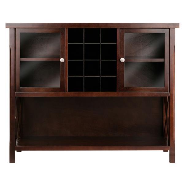 Armoire buffet Xola, 43,86 po x 36 po, bois, cappuccino