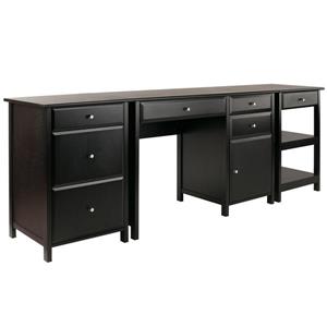 Winsome Wood Delta Black 3-Piece Wood Home Office Set