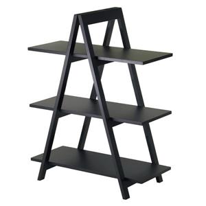 Étagère en A pour cadre, 3 tablettes, 38 po, noir