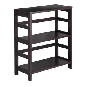 Winsome Wood Leo 29.21-in x 25.20-in x 11.22-in Wood Espresso 2-Tier Storage Bookshelf