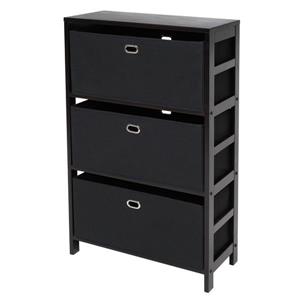 Winsome Wood Torino 25.20 x 42-in Storage Shelf With 3 Baskets Espresso Chocolate
