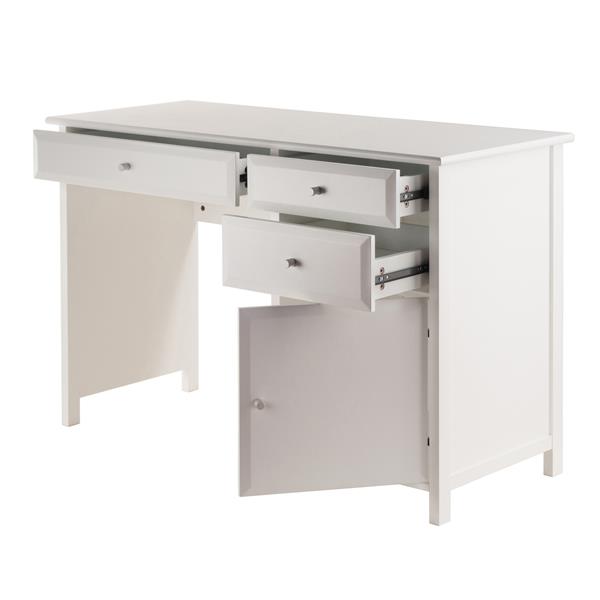 Pupitre de bureau Delta, 47,24 po x 30,71 po, bois, blanc