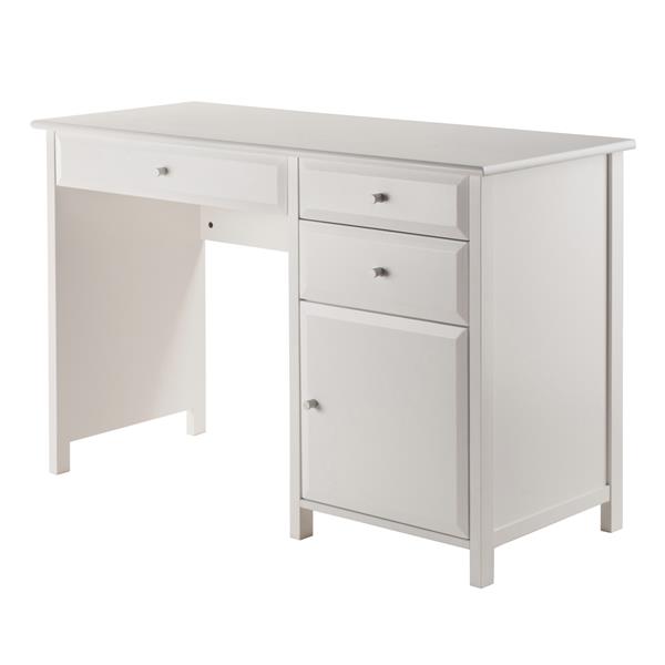 Pupitre de bureau Delta, 47,24 po x 30,71 po, bois, blanc