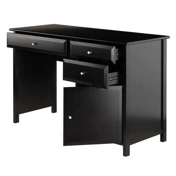 Pupitre de bureau Delta, 47,24 po x 30,71 po, bois, noir