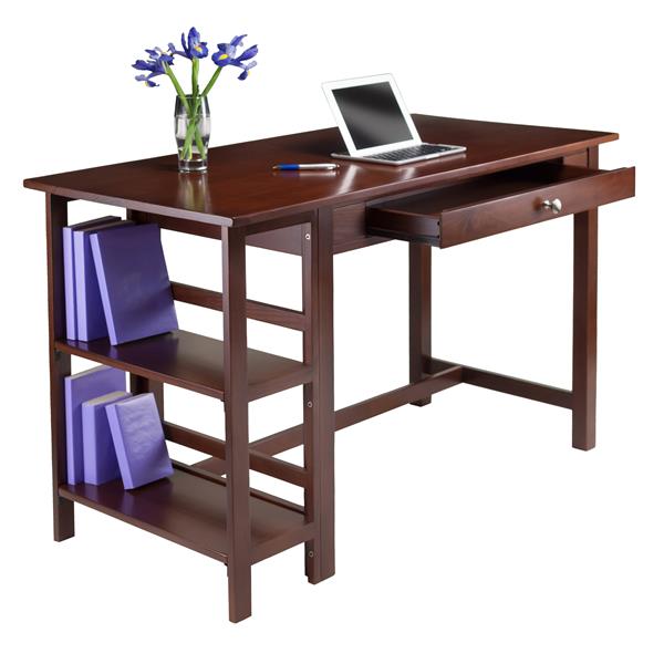 Winsome Wood Velda 50-in x 30-in Walnut Two Shelf Writing Desk