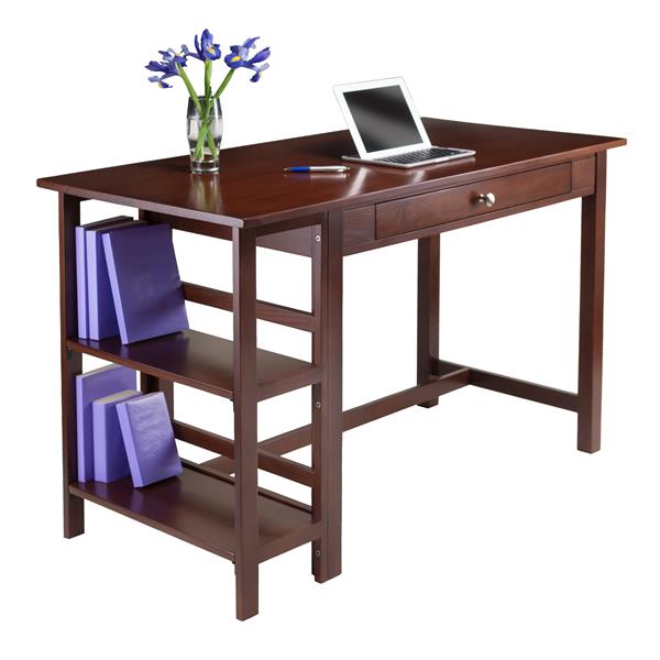 Winsome Wood Velda 50 In X 30 In Walnut Two Shelf Writing Desk 94550 Rona