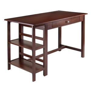 Winsome Wood Velda 50-in x 30-in Walnut Two Shelf Writing Desk