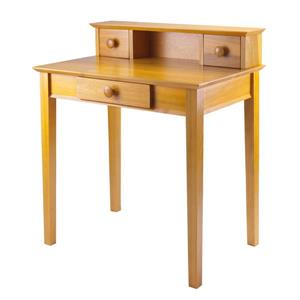 Winsome Wood Studio 30-in x 35-in Honey Writing Desk with Hutch