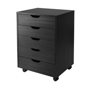 Winsome Wood Halifax 5 Drawers Composite Black File Cabinet