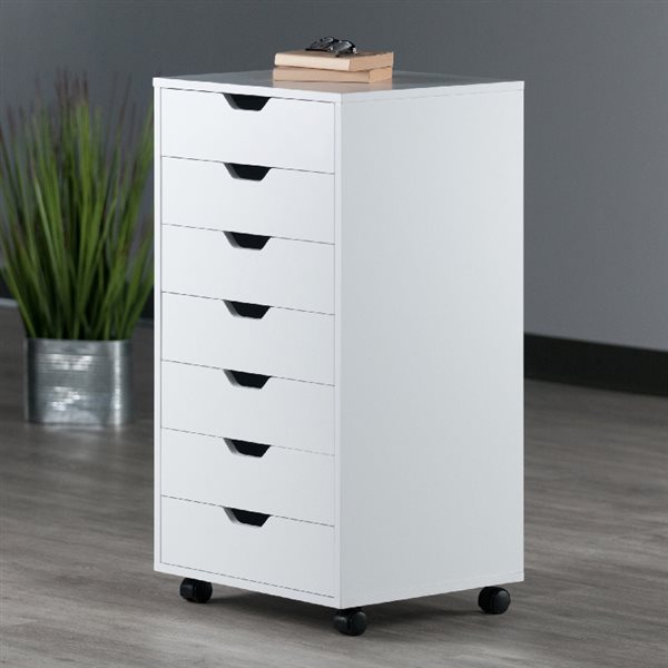 Winsome Wood Halifax&nbsp; 7 Drawers 35.35-in Composite White File Cabinet