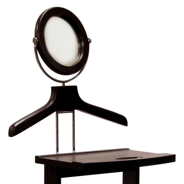 Support valet, miroir, 55,59 po, bois, espresso