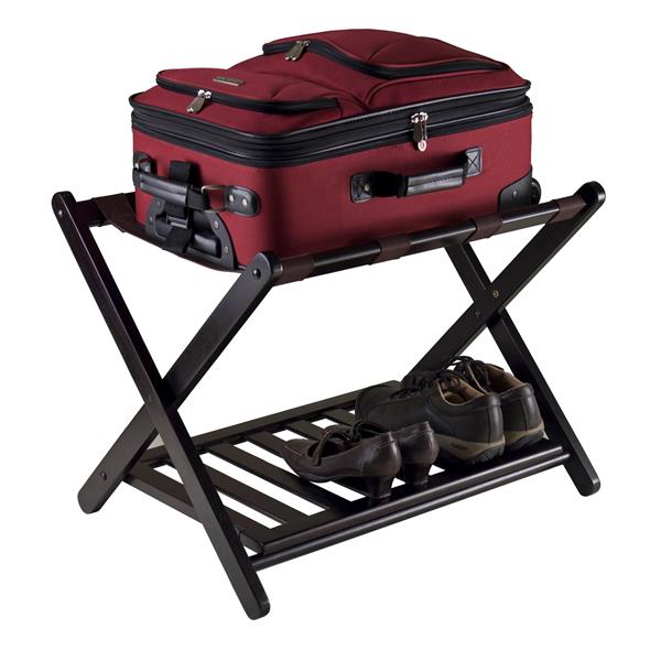 Winsome Wood Reese 20.00-In x 26.54-In Espresso Wood Luggage Rack With Shelf