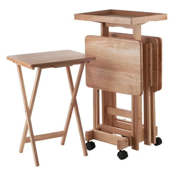 Winsome Wood Snack Table Set Wood Natural 6 Pieces