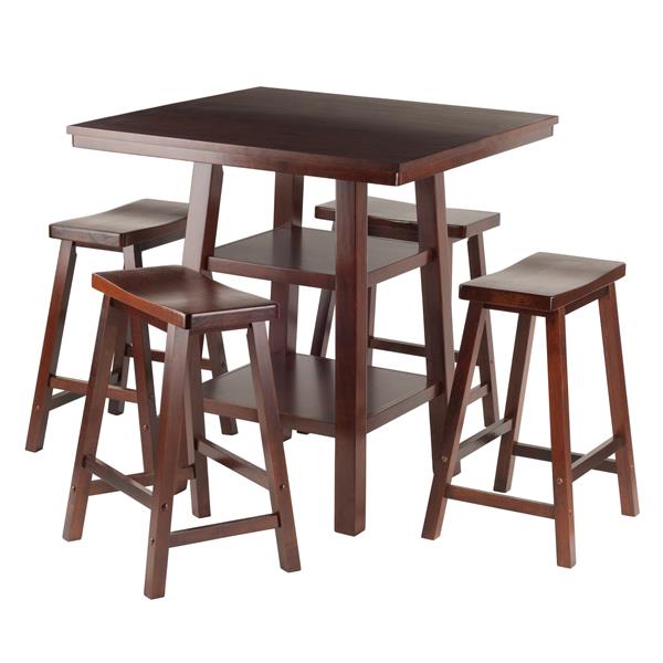 Winsome Wood Orlando Walnut 5 Piece Wood Dining Set