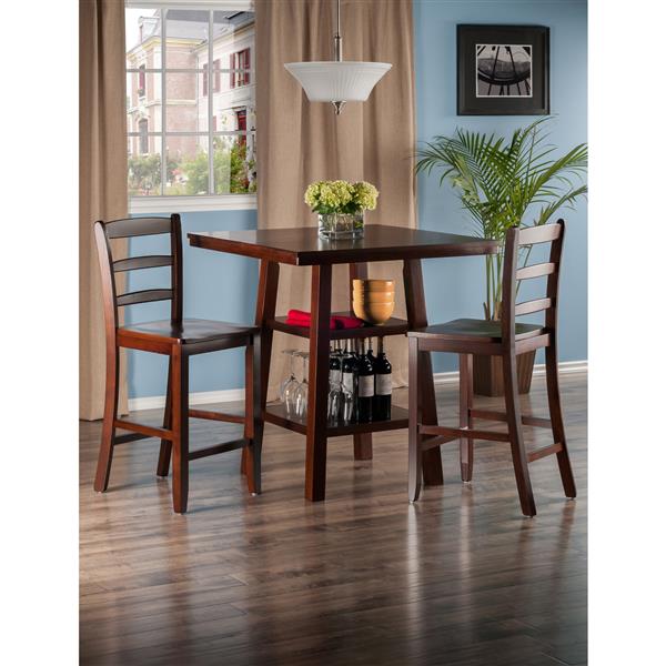 Winsome Wood Orlando Brown 3 Piece Wood Dining Set