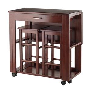 Winsome Wood Fremont Brown Walnut 3 Piece Wood Space Saver Set