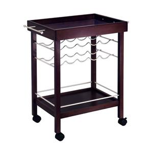 Winsome Wood 30-in x 33-in Espresso Wood Johnnie Bar Cart