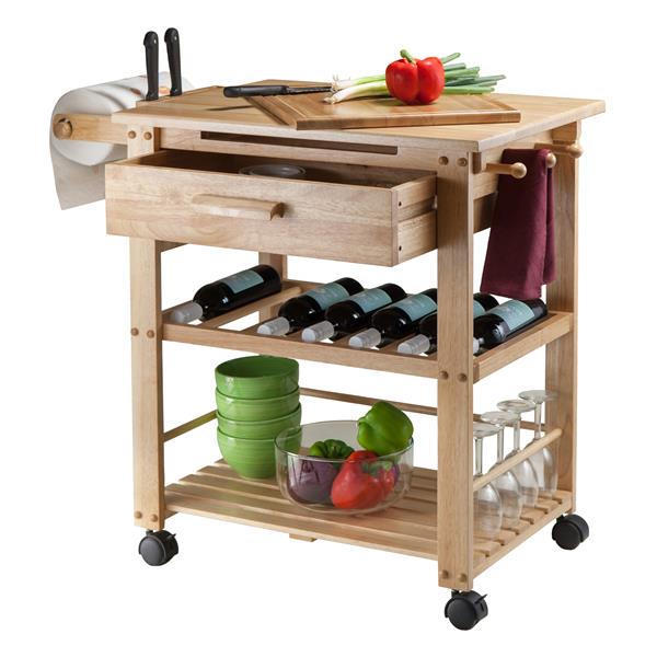 Winsome Wood Finland Kitchen Cart - 35-in x 31.5-in - Wood - Natural