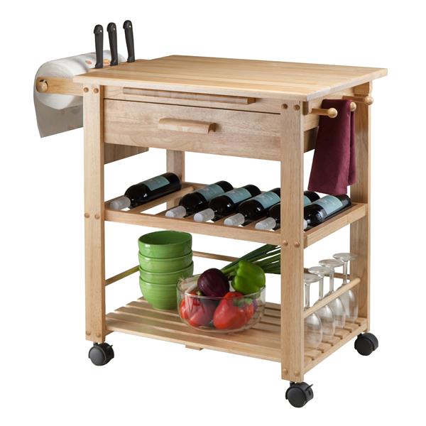 Winsome Wood Finland Kitchen Cart 35, Kitchen Island With Leaflet
