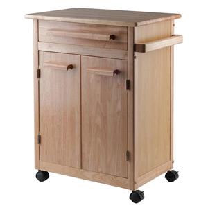 Winsome Wood Hackett 27-in x 34-in Gold Modern Wood Kitchen Cart