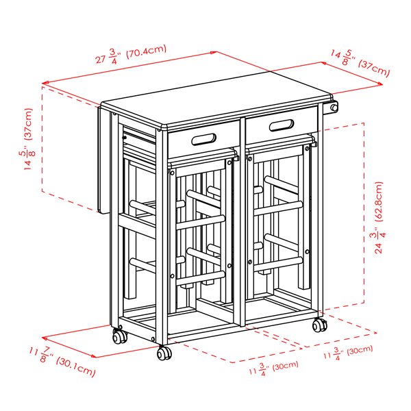 Winsome Wood Suzanne Space Saver Set - Wood - Teak