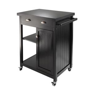 Winsome Wood Timber Kitchen Cart - 28-in x 34-in - Wood - Black