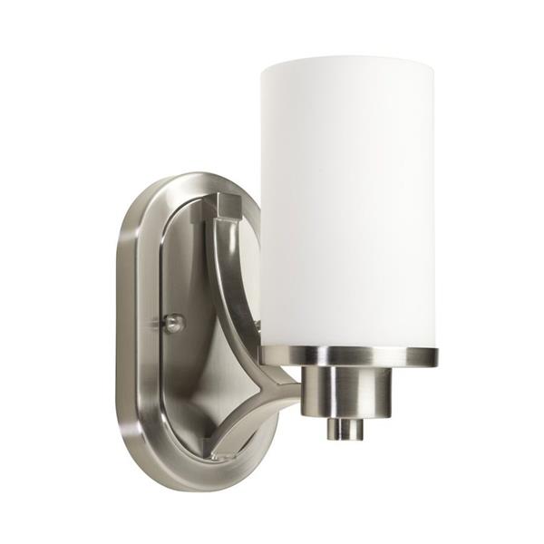 Artcraft Lighting Parkdale 6-in W 1-Light Polished nickel Arm Wall Sconce