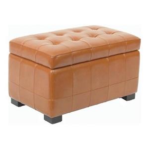 Safavieh Hudson Manhattan 17.00-in x 30.00-in Saddle Faux Leather Small Storage Ottoman