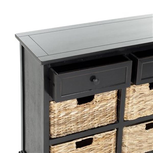 Safavieh Herman Rectangular Distressed Black  2 Drawer Storage Unit Console Table