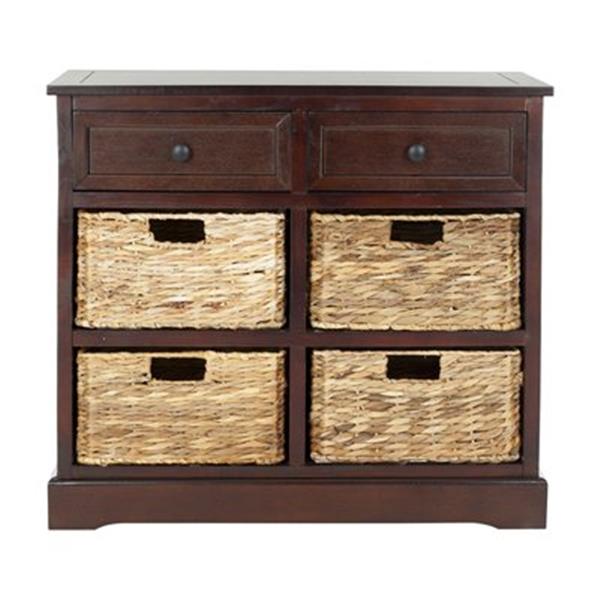 Safavieh Herman Rectangular Dark Cherry 2 Drawer Storage Unit Console Table