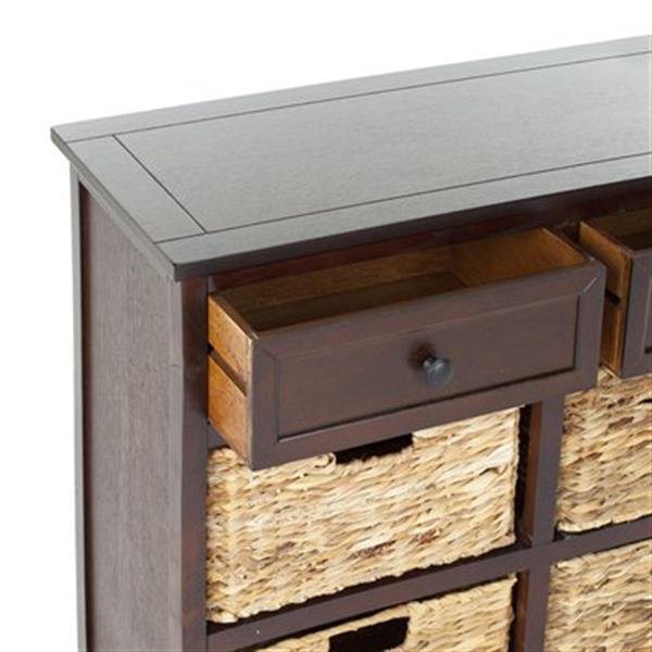 Safavieh Herman Rectangular Dark Cherry 2 Drawer Storage Unit Console Table